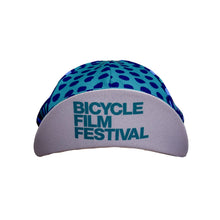 Load image into Gallery viewer, BFF x Headdy Blue and Green Polka Dot Cycling Cap